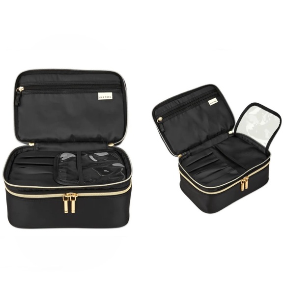 Kestrel Black Double Zip Train Makeup Case - Picture 3 of 8